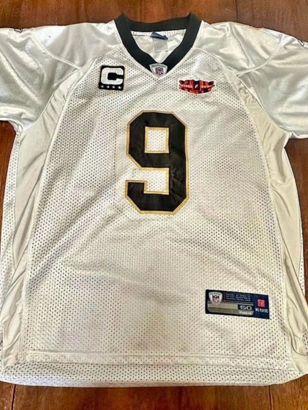 Reebok Drew Brees New Orleans Saints Reebok On-Field Jersey White & Black Size